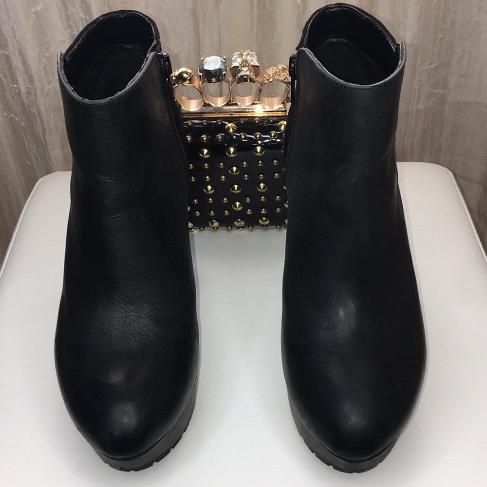 Aldo Wedge Black Ankle Booties